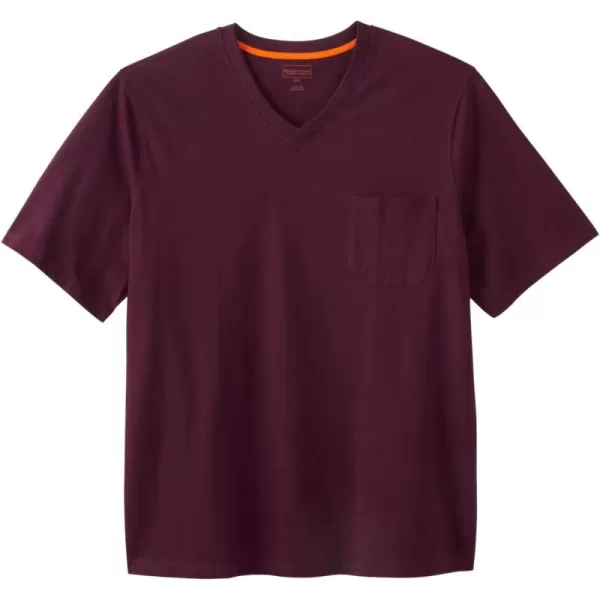 Boulder Creek by Kingsize Mens Big ampamp Tall Heavyweight Pocket VNeck TeeDeep Purple