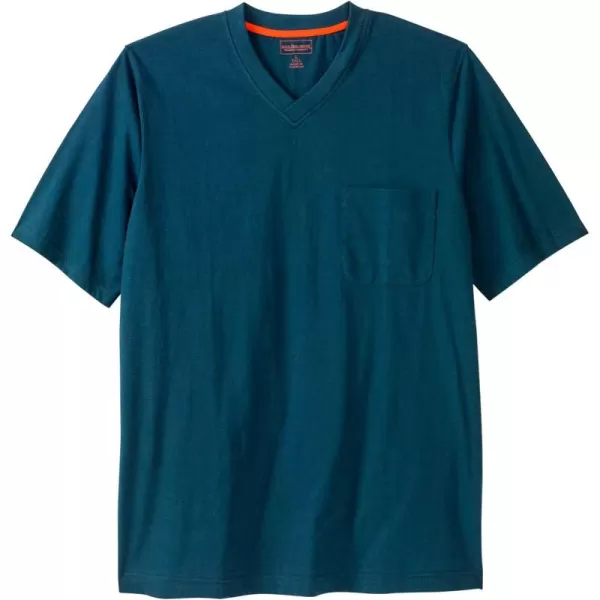 Boulder Creek by Kingsize Mens Big ampamp Tall Heavyweight Pocket VNeck TeeMidnight Teal