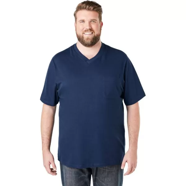 Boulder Creek by Kingsize Mens Big ampamp Tall Heavyweight Pocket VNeck TeeNavy