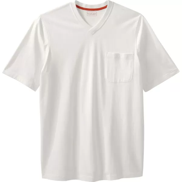 Boulder Creek by Kingsize Mens Big ampamp Tall Heavyweight Pocket VNeck TeeWhite