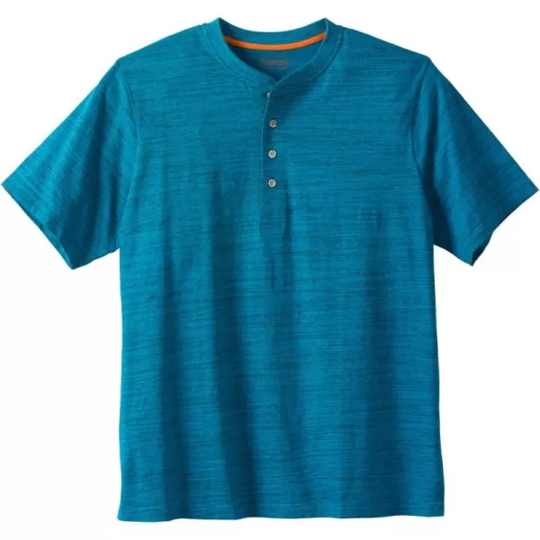 Boulder Creek by Kingsize Mens Big ampamp Tall Heavyweight ShortSleeve Henley ShirtClassic Teal Marl