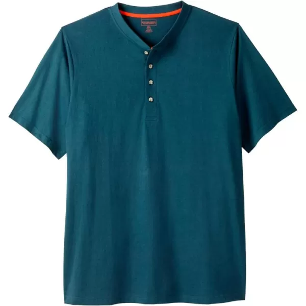 Boulder Creek by Kingsize Mens Big ampamp Tall Heavyweight ShortSleeve Henley ShirtMidnight Teal