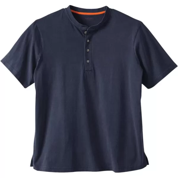 Boulder Creek by Kingsize Mens Big ampamp Tall Heavyweight ShortSleeve Henley ShirtNavy