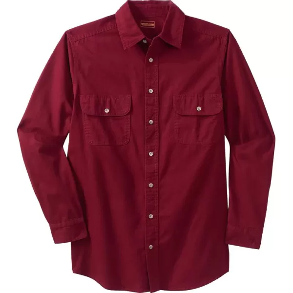 Boulder Creek by Kingsize Mens Big ampamp Tall Long Sleeve Denim and Twill ShirtRich Burgundy