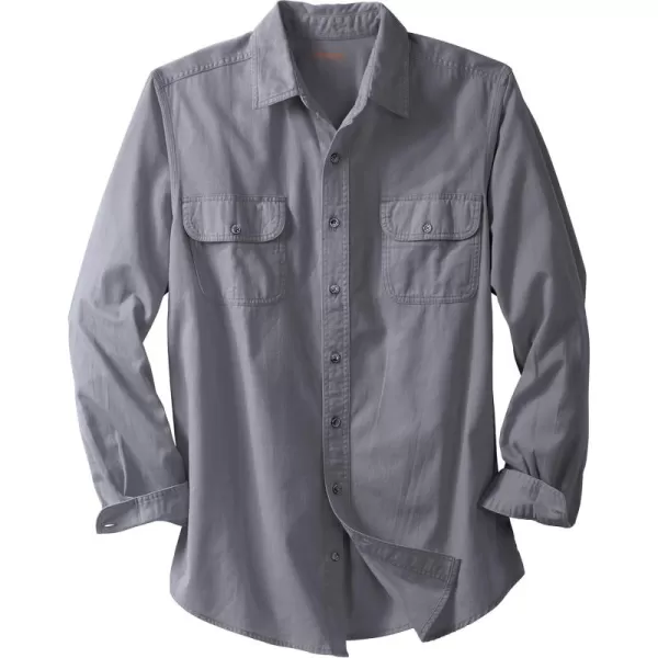 Boulder Creek by Kingsize Mens Big ampamp Tall Long Sleeve Denim and Twill ShirtSteel