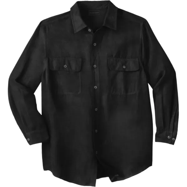 Boulder Creek by Kingsize Mens Big ampamp Tall Long Sleeve Moleskin ShirtBlack