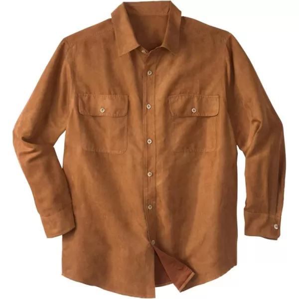 Boulder Creek by Kingsize Mens Big ampamp Tall Long Sleeve Moleskin ShirtBrown