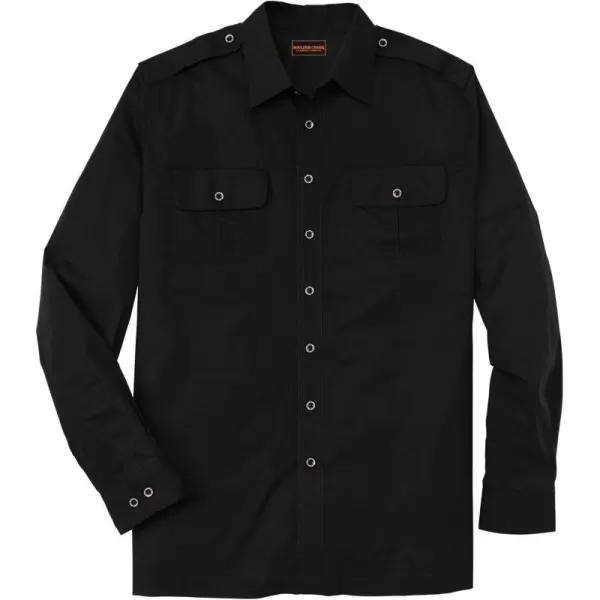 Boulder Creek by Kingsize Mens Big ampamp Tall Long Sleeve Pilot ShirtBlack