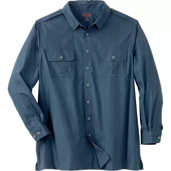 Boulder Creek by Kingsize Mens Big ampamp Tall Long Sleeve Pilot ShirtBlue Indigo