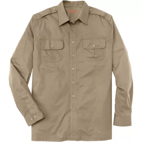 Boulder Creek by Kingsize Mens Big ampamp Tall Long Sleeve Pilot ShirtDark Khaki