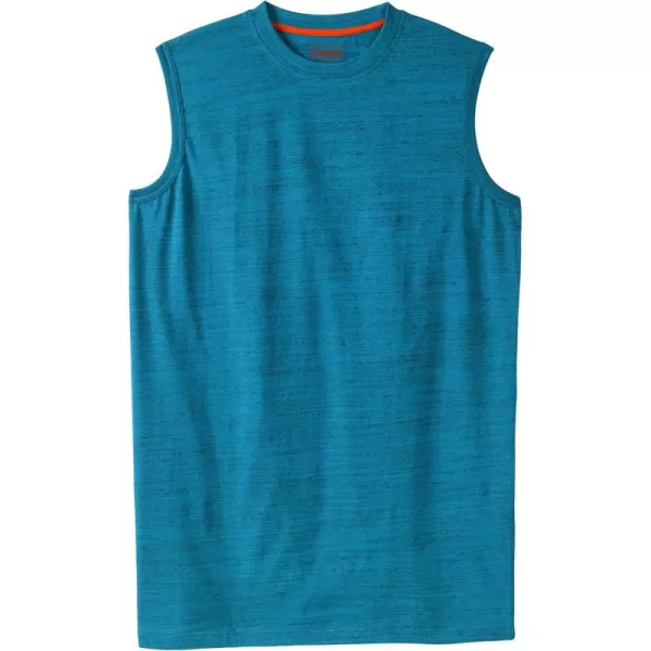 Boulder Creek by Kingsize Mens Big ampamp Tall LongerLength Heavyweight Muscle TeeClassic Teal Marl