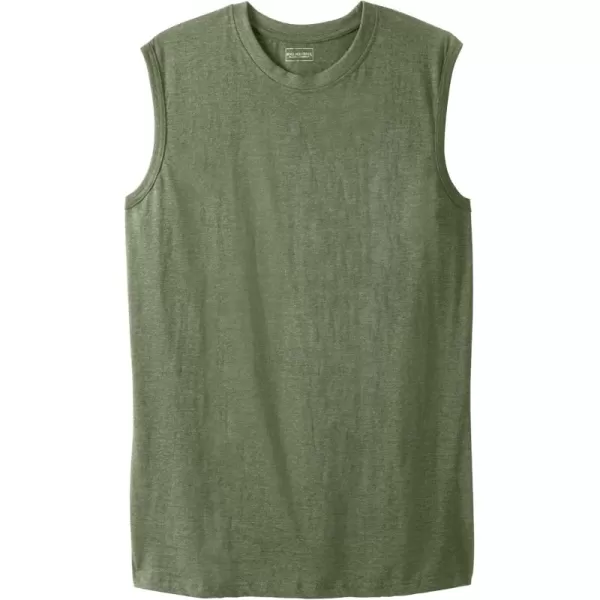 Boulder Creek by Kingsize Mens Big ampamp Tall LongerLength Heavyweight Muscle TeeHeather Moss