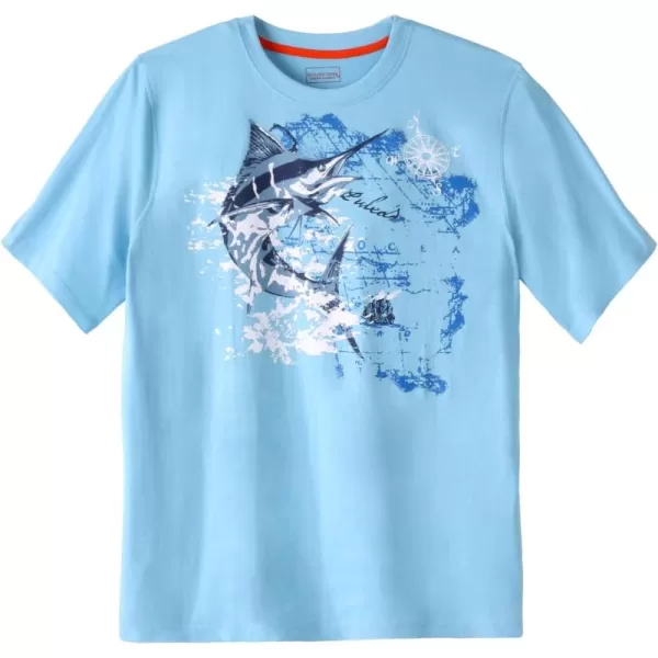 Boulder Creek by Kingsize Mens Big ampamp Tall Nature Graphic TeeOcean Fish