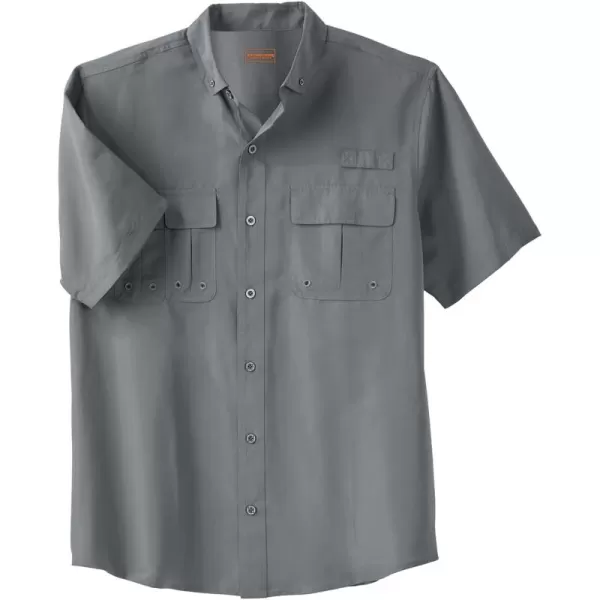 Boulder Creek by Kingsize Mens Big ampamp Tall OffShore ShortSleeve Sport ShirtClassic Steel