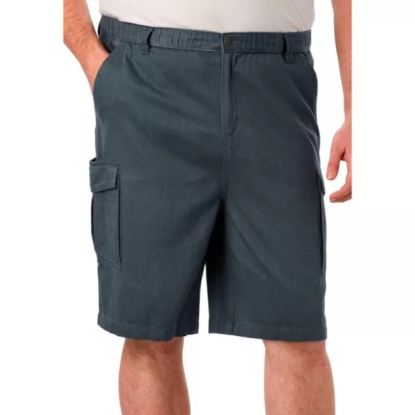 Boulder Creek by Kingsize Mens Big ampamp Tall Renegade 9quot Full Elastic Waist Cargo ShortsCarbon