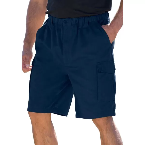 Boulder Creek by Kingsize Mens Big ampamp Tall Renegade 9quot Full Elastic Waist Cargo ShortsNavy