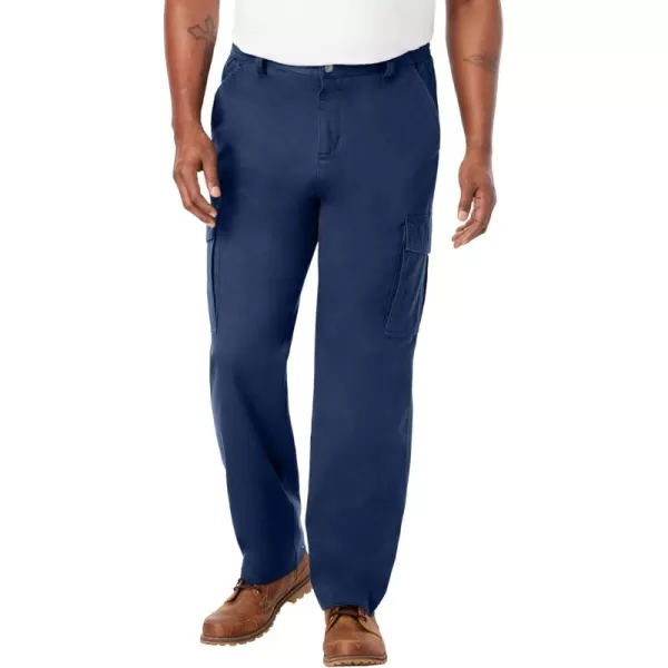 Boulder Creek by Kingsize Mens Big ampamp Tall Renegade SideElastic Waist Cargo PantsDark Blue