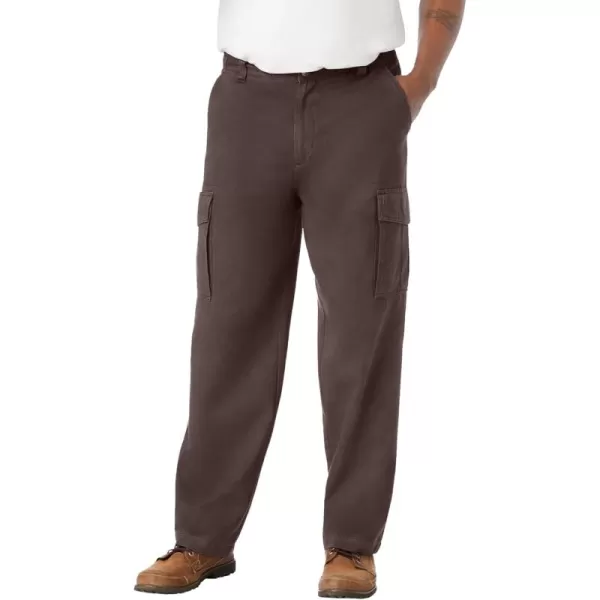 Boulder Creek by Kingsize Mens Big ampamp Tall Renegade SideElastic Waist Cargo PantsDark Brown