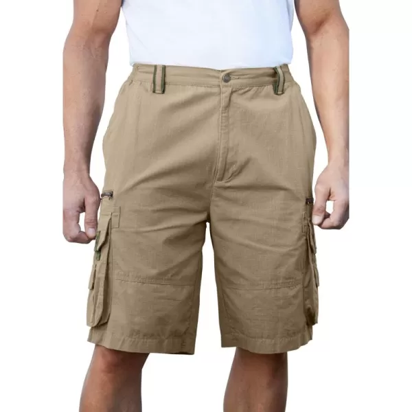 Boulder Creek by Kingsize Mens Big ampamp Tall Ripstop Cargo ShortsDark Khaki