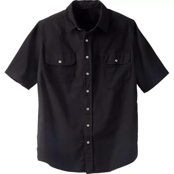 Boulder Creek by Kingsize Mens Big ampamp Tall Short Sleeve Denim and Twill ShirtBlack