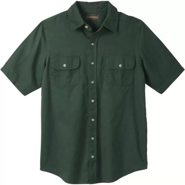 Boulder Creek by Kingsize Mens Big ampamp Tall Short Sleeve Denim and Twill ShirtForest Green