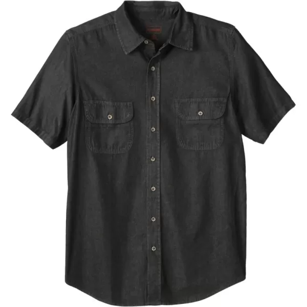 Boulder Creek by Kingsize Mens Big ampamp Tall Short Sleeve Denim and Twill ShirtGrey Wash