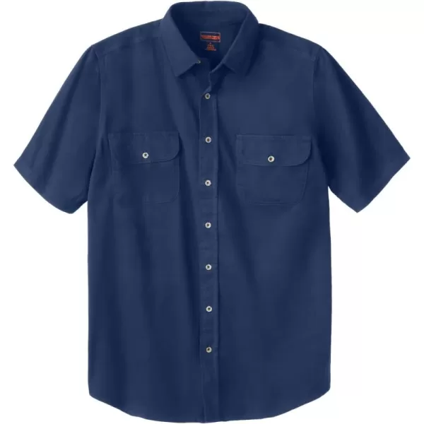 Boulder Creek by Kingsize Mens Big ampamp Tall Short Sleeve Denim and Twill ShirtNavy