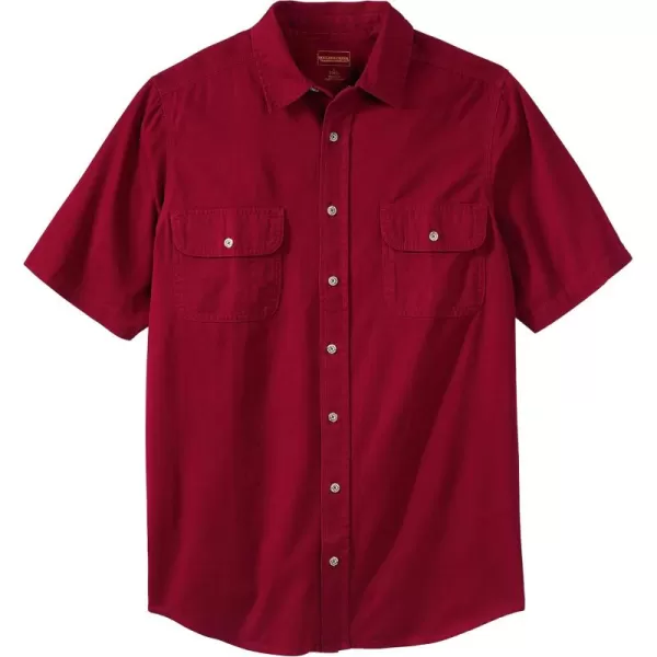 Boulder Creek by Kingsize Mens Big ampamp Tall Short Sleeve Denim and Twill ShirtRich Burgundy