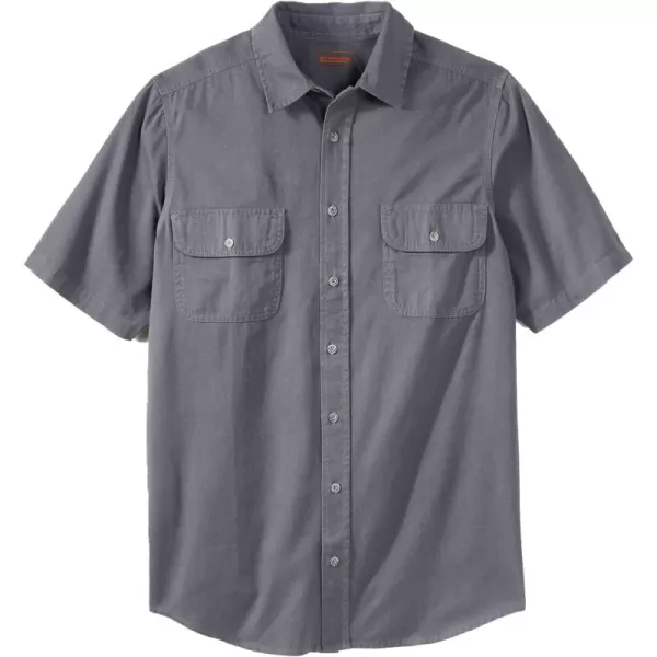 Boulder Creek by Kingsize Mens Big ampamp Tall Short Sleeve Denim and Twill ShirtSteel