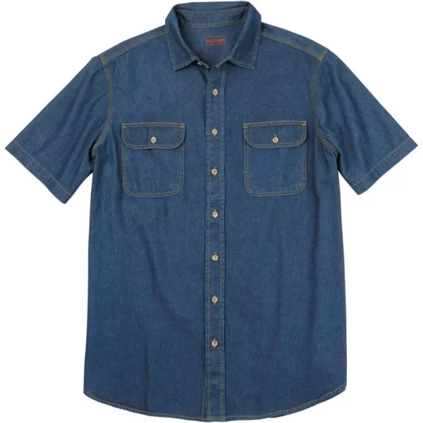 Boulder Creek by Kingsize Mens Big ampamp Tall Short Sleeve Denim and Twill ShirtStonewash Denim