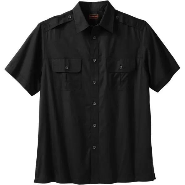 Boulder Creek by Kingsize Mens Big ampamp Tall ShortSleeve Pilot ShirtBlack