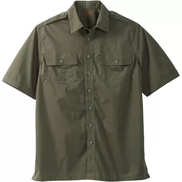 Boulder Creek by Kingsize Mens Big ampamp Tall ShortSleeve Pilot ShirtOlive