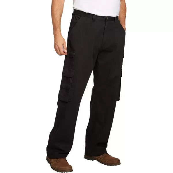 Boulder Creek by Kingsize Mens Big ampamp Tall SideElastic Stacked Cargo Pocket PantsBlack