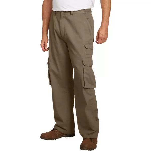 Boulder Creek by Kingsize Mens Big ampamp Tall SideElastic Stacked Cargo Pocket PantsDark Khaki