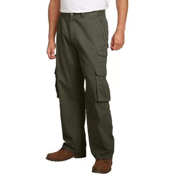 Boulder Creek by Kingsize Mens Big ampamp Tall SideElastic Stacked Cargo Pocket PantsOlive