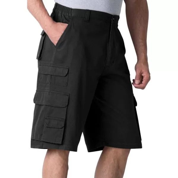 Boulder Creek by Kingsize Mens Big ampamp Tall SideElastic Stacked Cargo Pocket ShortsBlack 0367