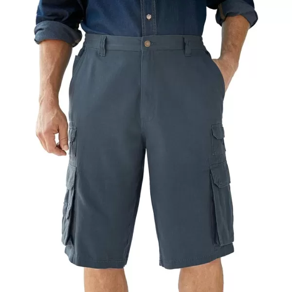 Boulder Creek by Kingsize Mens Big ampamp Tall SideElastic Stacked Cargo Pocket ShortsCarbon