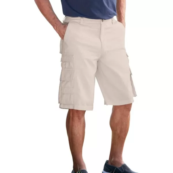 Boulder Creek by Kingsize Mens Big ampamp Tall SideElastic Stacked Cargo Pocket ShortsStone