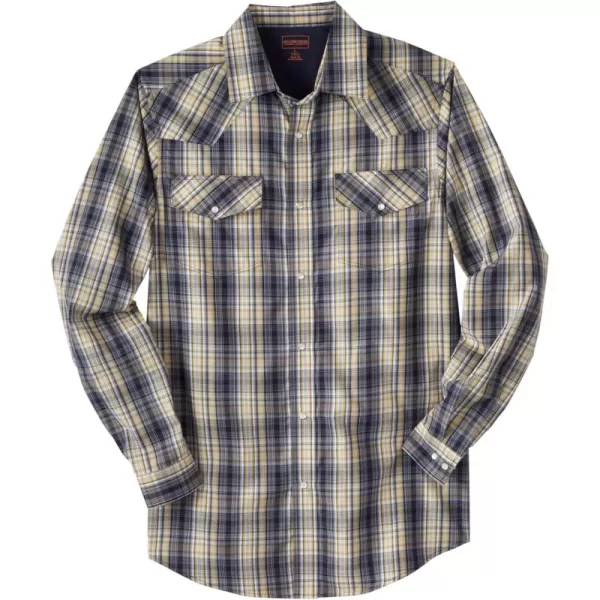 KingSize Boulder Creek Mens Big ampamp Tall Tall Western Snap Front ShirtNavy Plaid