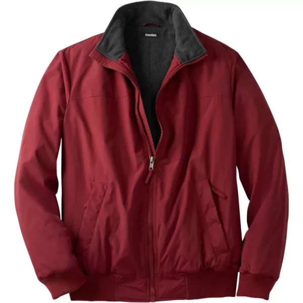 KingSize Mens Big ampamp Tall FleeceLined Bomber JacketRich Burgundy