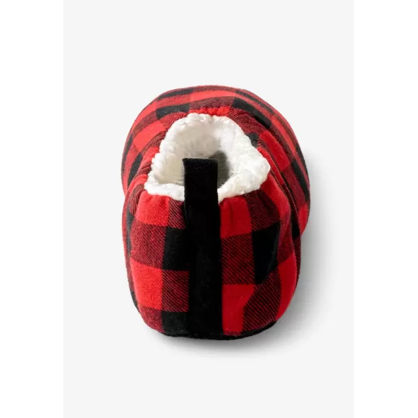 KingSize Mens Sherpa Lined Sock SlipperRed Plaid