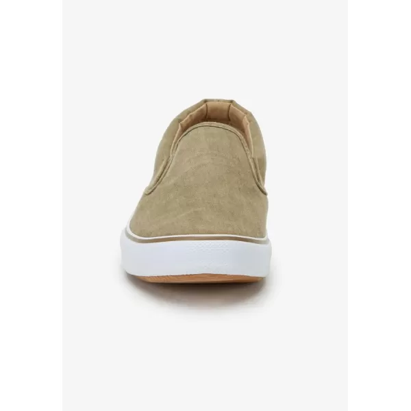 KingSize Mens Wide Width Canvas Slipon ShoesDark Khaki 0481