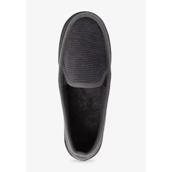 KingSize Mens Wide Width Cotton Corduroy SlippersBlack 0041