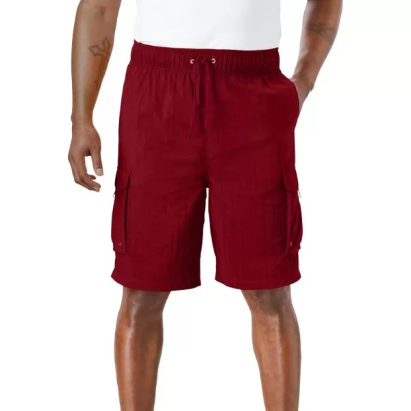 KingSize Mens Big ampamp Tall 8quot Cargo Swim TrunksRich Burgundy