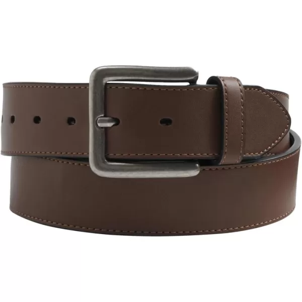 KingSize Mens Casual Stitched Edge Leather BeltBrown