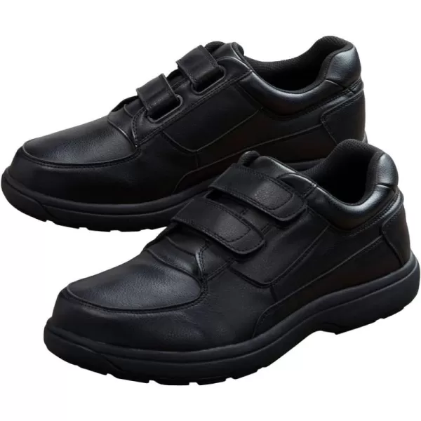 KingSize Mens Double Adjustable Strap Comfort Walking ShoeBlack