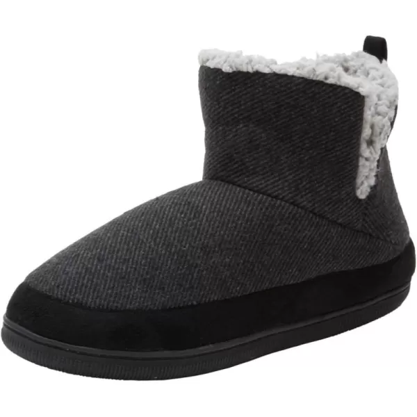 KingSize Mens Sherpa Lined Comfort Slipper BootBlack