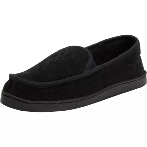 KingSize Mens Wide Width Cotton Corduroy SlippersBlack 0041