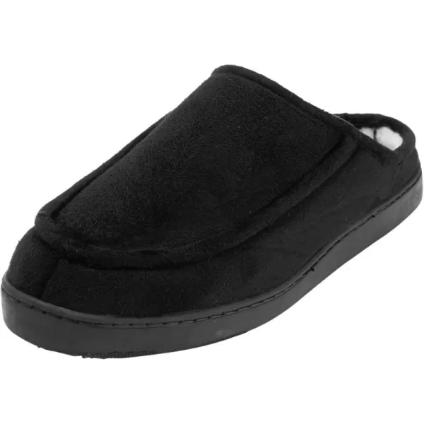 KingSize Mens Wide Width Microsuede Clog SlippersBlack 0300