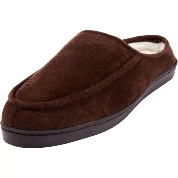 KingSize Mens Wide Width Microsuede Clog SlippersBrown 0301